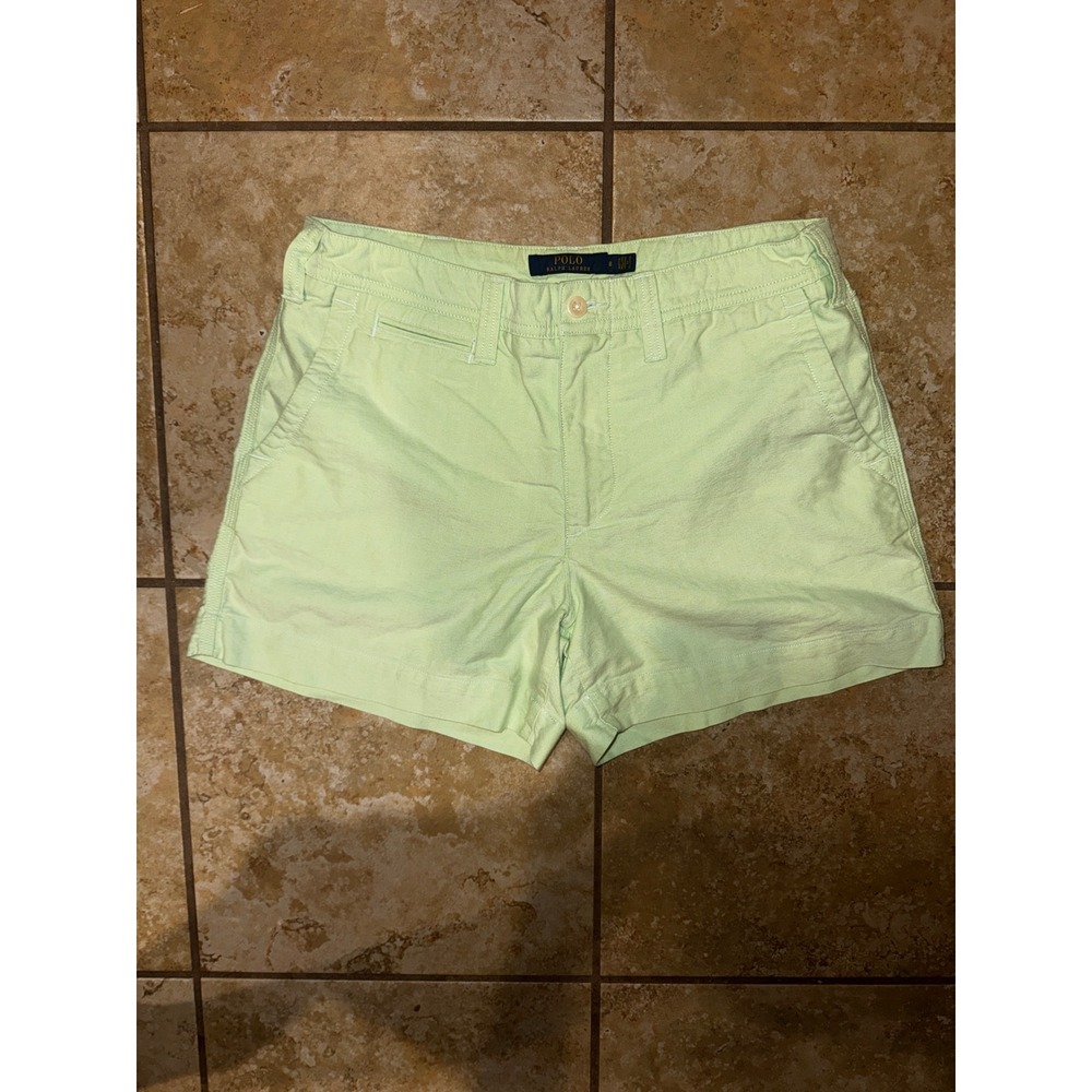 Polo Ralph Lauren Womens Lime Green Chino Shorts Size 8 Pastel Preppy Cotton